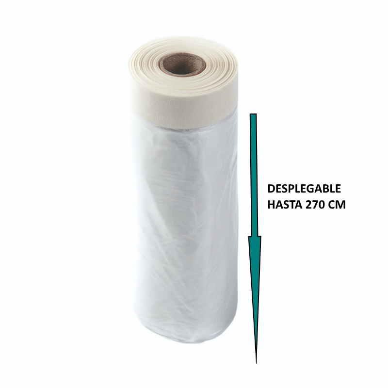 ROLLO PLASTICO CON CINTA 270 CM X 20 MT
