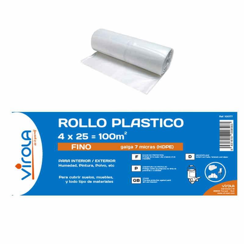 ROLLO PLASTICO 4 X 25 VIROLA 