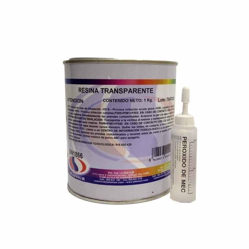 RESINA TRANSPARENTE 1 KG   PEROXIDO MEK 20 ML