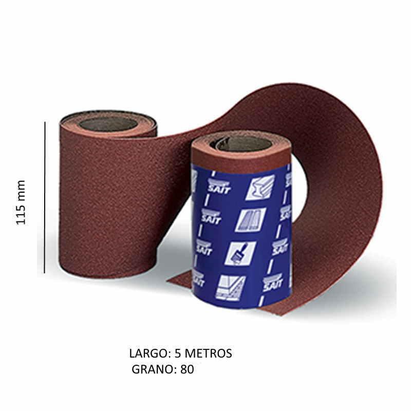 ROLLO LIJA TELA GRANO 80 5 MT