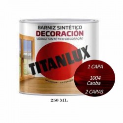 BARNIZ TINTE BRILLO CAOBA 250 ML TITAN 