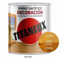 BARNIZ TINTE BRILLO CASTAÑO 750 ML TITAN