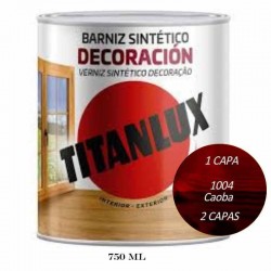 BARNIZ TINTE BRILLO CAOBA 750 ML TITAN