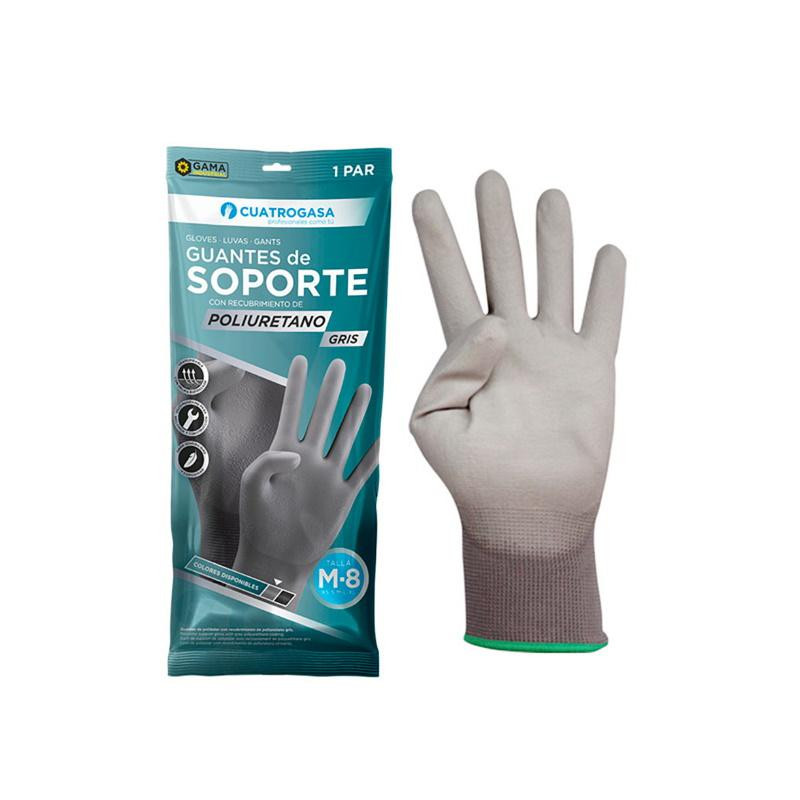 GUANTES POLIURETANO T 8 SOPORTE NYLON 