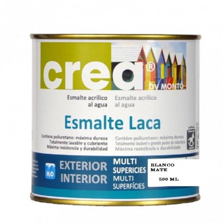 CREA ESMALTE LACA MATE BLANCO 500 ML 